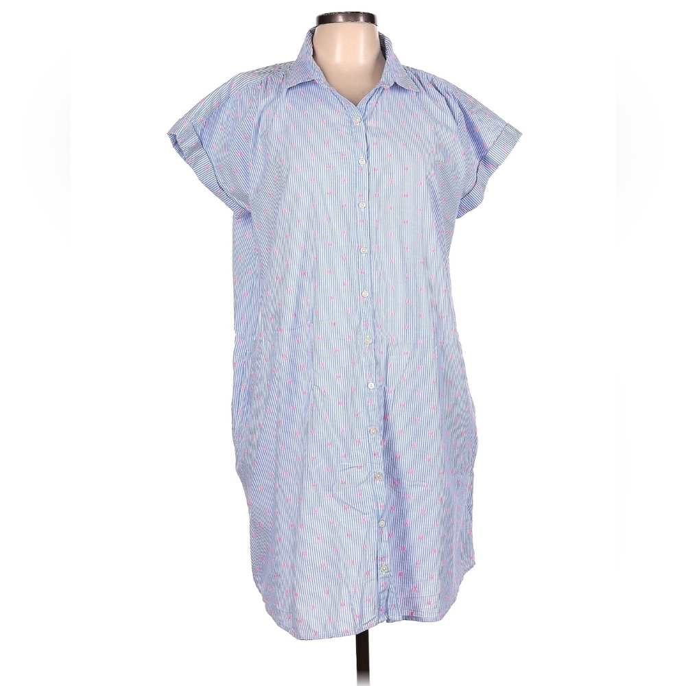 Loft Striped Blue and White Casual T-shirt Dress, Size Small